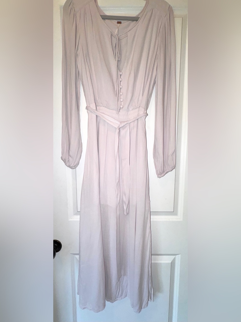 Free People Say You Love Me Dress Gauzy Peasant Blush pink sz 8